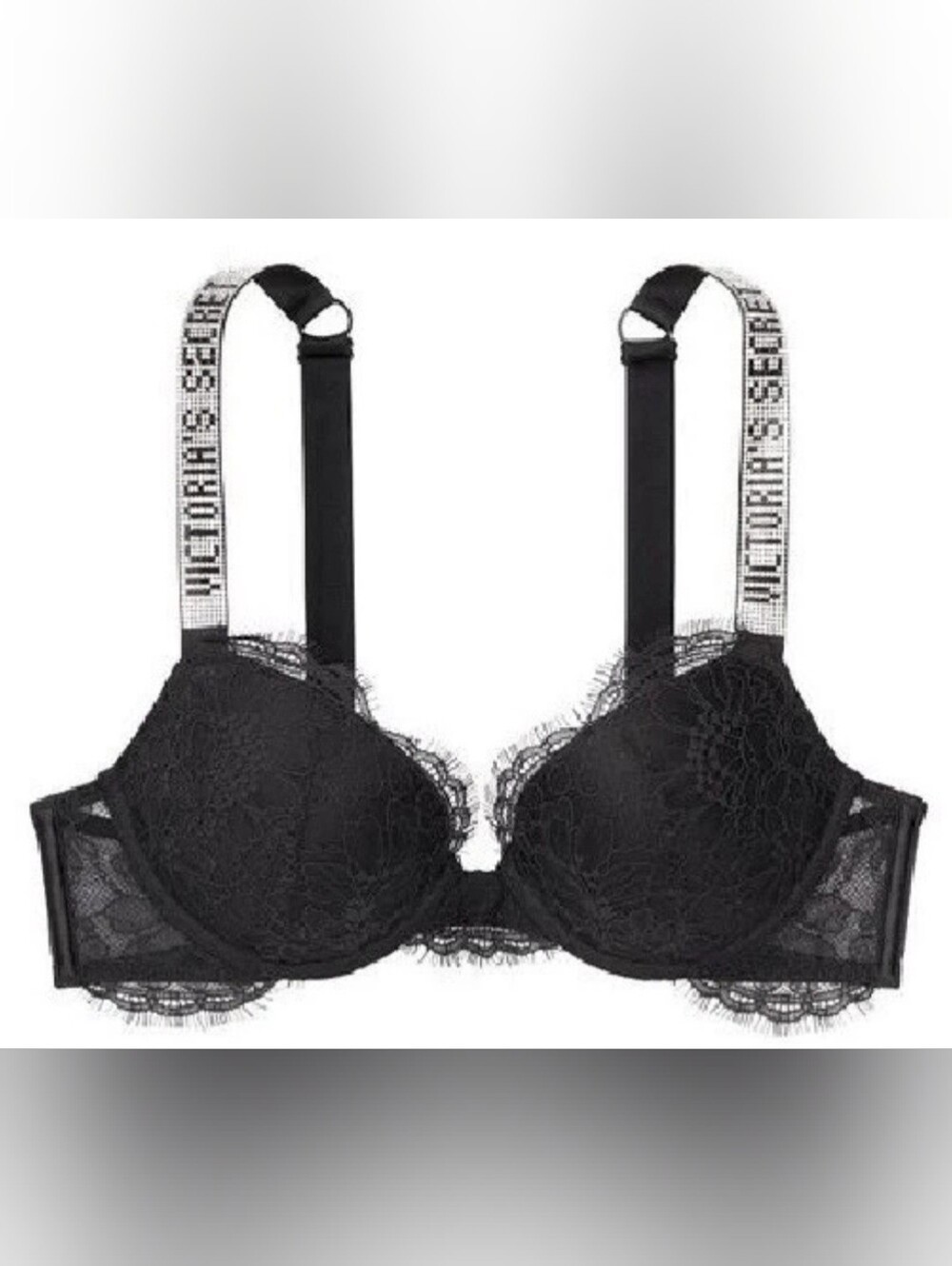 38DD Victoria's Secret Shine Strap PushUp Bra Black